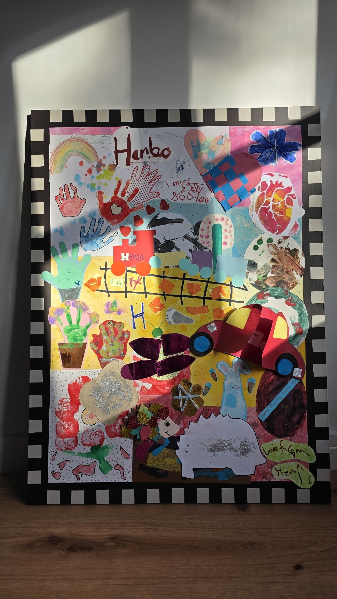 Handcrafted children's art collage